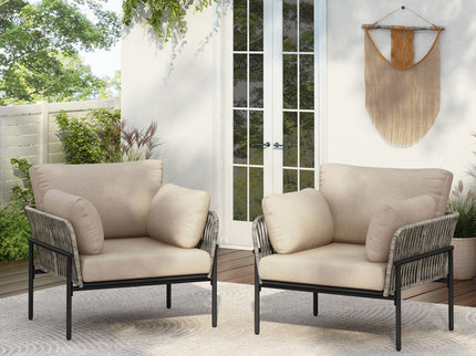 Rope Lounge Chair With Cushions For Modern Spaces