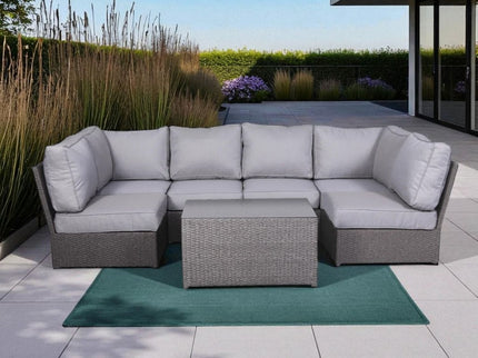 Comfortable Modern Patio Rattan Sectional Set With Cushions