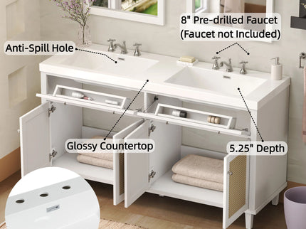 Bathroom Vanity With Double Sink, Large Storage Space