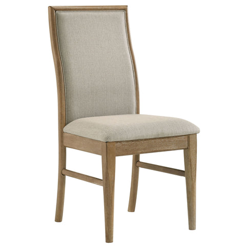 Dreydon - 7 Piece Dining Set With Upholstered Chairs - Light Brown