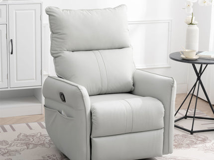 360° Modern Small Rocking Swivel Recliner Chair With Side Pocket