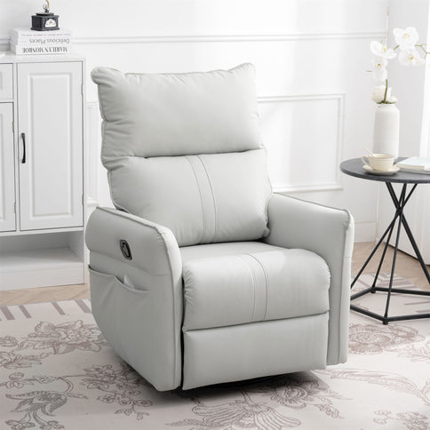 360° Modern Small Rocking Swivel Recliner Chair With Side Pocket