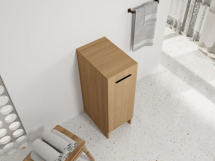 Slim Freestanding Bathroom Storage Cabinet - Light Oak