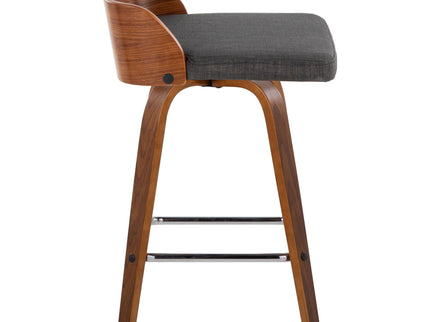 Maya - Mid Century Modern Fixed Height Counter Stool & Swivel With Square Footrest (Set of 2)