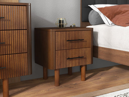 Logan - Nightsd Bed Side Tables With 2 Drawers - Brown