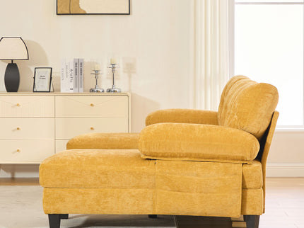U-Shaped Sectional Sofa 103.5" Fabric Couch With Dual Chaise Lounges, Storage Pockets, Armrest Pillows