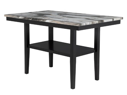 5 Piece Counter Dining Set With Table, Chairs - Black / Brown