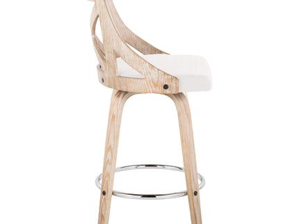 Charlotte - Farmhouse Fixed Height Counter Stool With Swivel And Round Footrest (Set of 2)