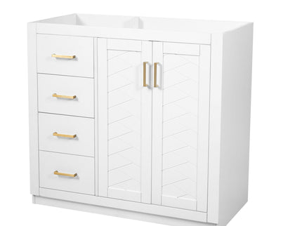 Retro Style Bathroom Vanity, 3 Drawers & Soft Closing Doors