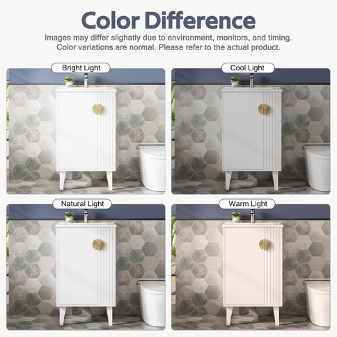 Bathroom Vanity With Sink, Soft-Close Door, Half-Moon Pulls