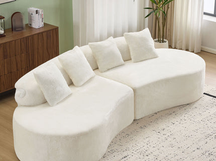 Modern Curved Sofa With Pillows