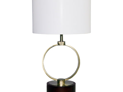 Bedroom Table Lamp With Circular Design - White