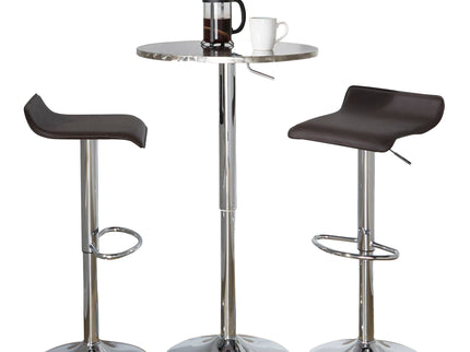 Ale - 3 Piece Bar Set Bistro Round Contemporary Adjustable Oval Footrest