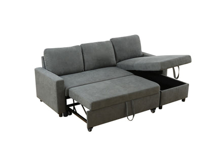 L - Shaped Convertible Sofa Bed With Storage Chaise
