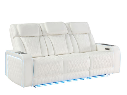 Electra - Power Reclining Sofa With Power Headrests, Drop Down Table, Reading Light, Massage, LED Lighting And USB Control