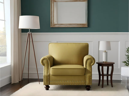 Upholstered Accent Armchair With Turned Legs For Living Room