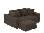 Dark Brown / 2 Pc. Sectional Sofa, Ottoman