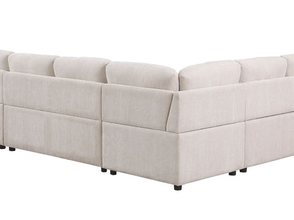 Nyhan - Upholstered Corner Sectional With Pull Out Loveseat And Storaged Chaise