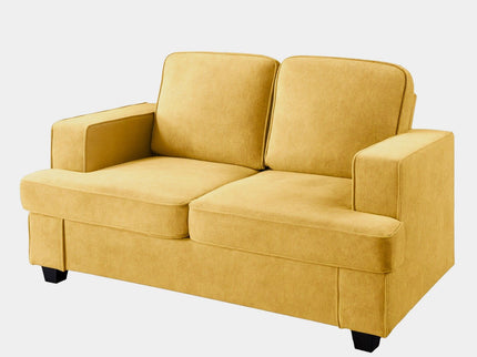 Modern Loveseat, Comfortable 2 Seater Couch With Deep Seating, Loose Back Cushions, Wide Arms