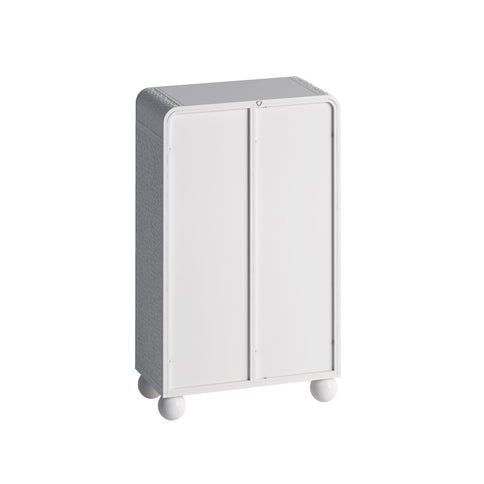 Storage Cabinet With Shelves And Glass Door, Freestanding Organizer For Bathroom - White