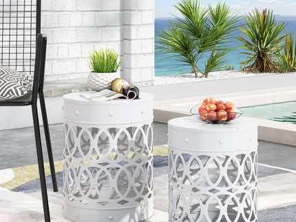 Outdoor Metal S/2 End Table