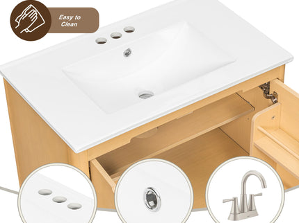 Softened Modern Bathroom Vanity With Sink