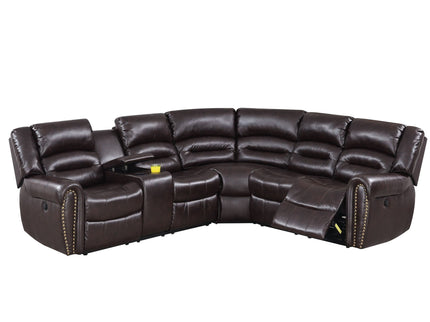Reclining Sectional Sofa With Console