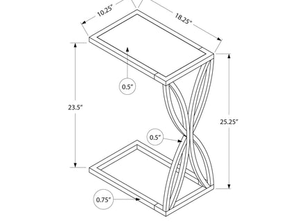 Accent Table C - Shaped, Modern - Gray
