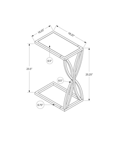 Accent Table C - Shaped, Modern - Gray
