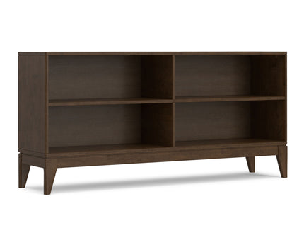 Harper - 4 Shelf Low Bookcase - Walnut Brown