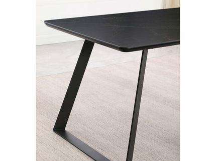 Smith - Rectangular Top Dining Table With 3 Drawers - Black