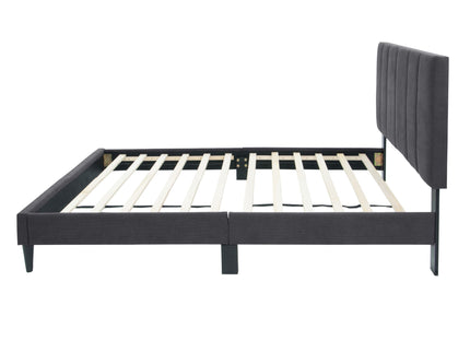 Bed With Channel Tufted Adjustable Headboard