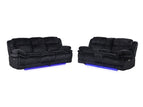 Black / 2 Pc. Sofa, Loveseat