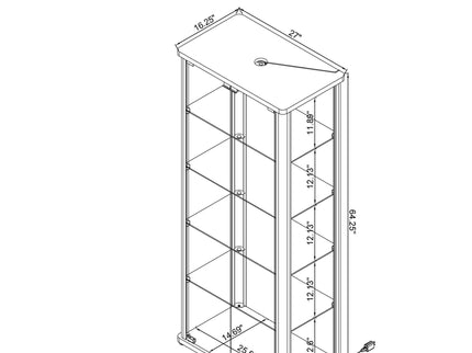 Nevra - 4 Shelf Display LED Curio Cabinet