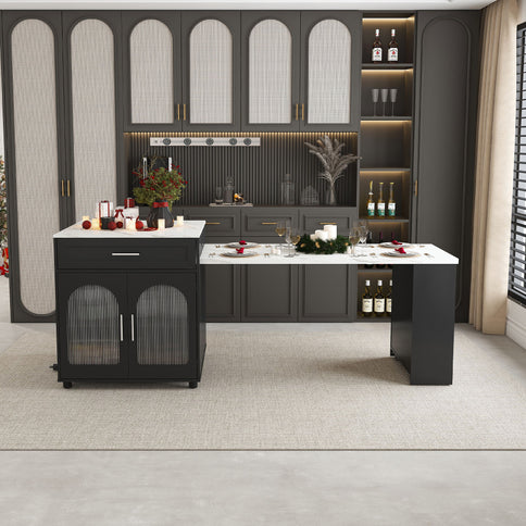 Expandable Kitchen Island With Power Outlet