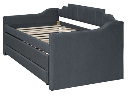 Upholstered Simple Design Daybed With Trundle And 3 Drawers