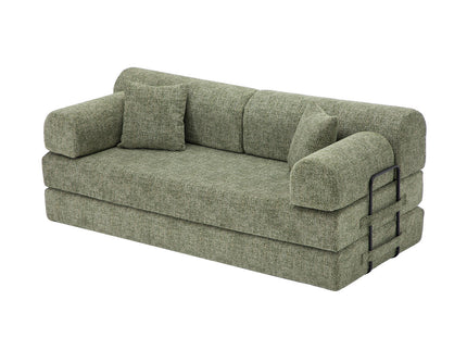Modern 2 Tone Fabric Convertible Sleeper Sofa Bed