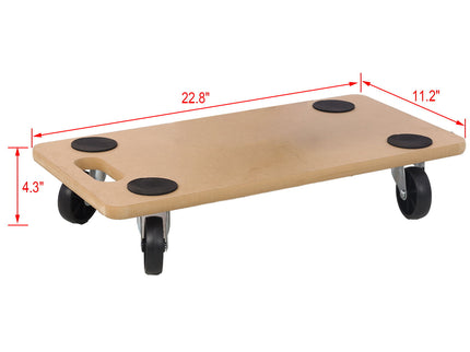 Furniture Moving Dolly, Heavy Duty Wood Rolling Mover With Wheels For Piano Couch Fridge Heavy Items, Securely Holds 500 Lbs (Set of 4) - Natural
