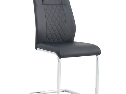 Modern Dining Chairs With Padded Seat, Metal Legs