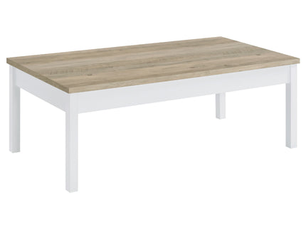 Quintara - 3 Piece Coffee Table Set - Natural / White