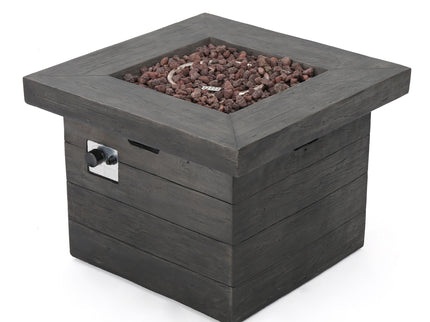 Anchorage - Wood Square Fire Pit 40, 000 Btu - Gray