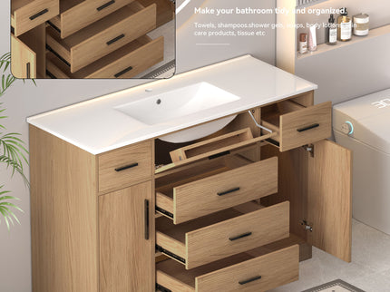 Bathroom Vanity With Abundant Storage 2 Soft Close Doors And 6 Drawers