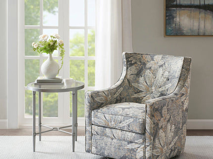 Swivel Glider Chair With Upholstery And Metal Base - Multicolor