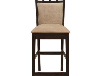 Upholstered Counter Height Stools (Set of 2) - Beige / Brown