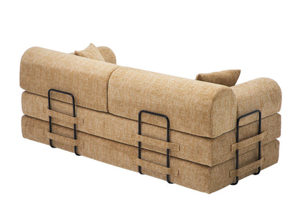 Modern 2 Tone Fabric Convertible Sleeper Sofa Bed