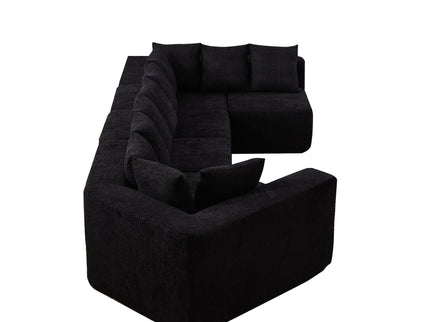 L - Shaped Modular Sofa With Deep Seat And 11 Pillows