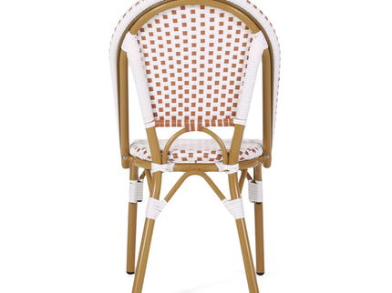 Outdoor Rattan And Aluminum French Bistro Chairs Set