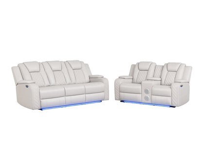 Benz - Power Recliner Set With LED Lighting And USB Charging