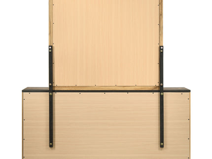 Georgina - 6 Drawer Dresser With Mirror - Natural Wood