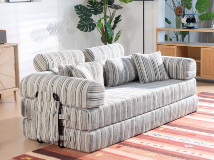 Convertible Sleeper Sofa Bed With High Density Compressed Sponge, Upholstered Couch For Living Room